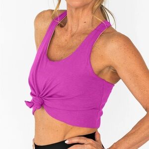 Niyama sol tie front racerback tank orchid